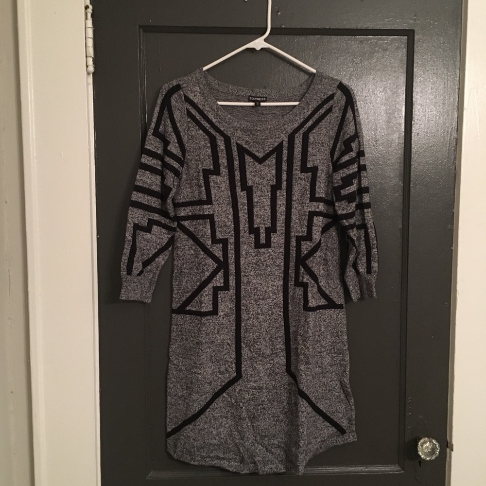 Express geometric sweater dress